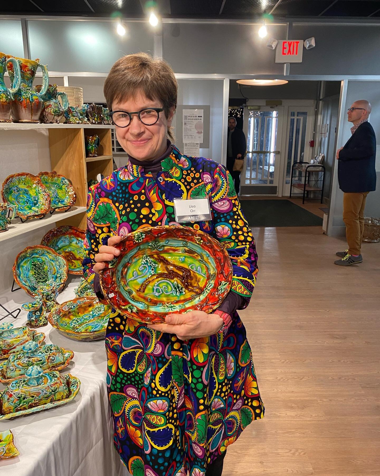 Worcester center for crafts pottery invitational this weekend with so many delightful artists! @worcestercraftcenter @lisaorrpottery #whowearsyourwares #wearyourwork