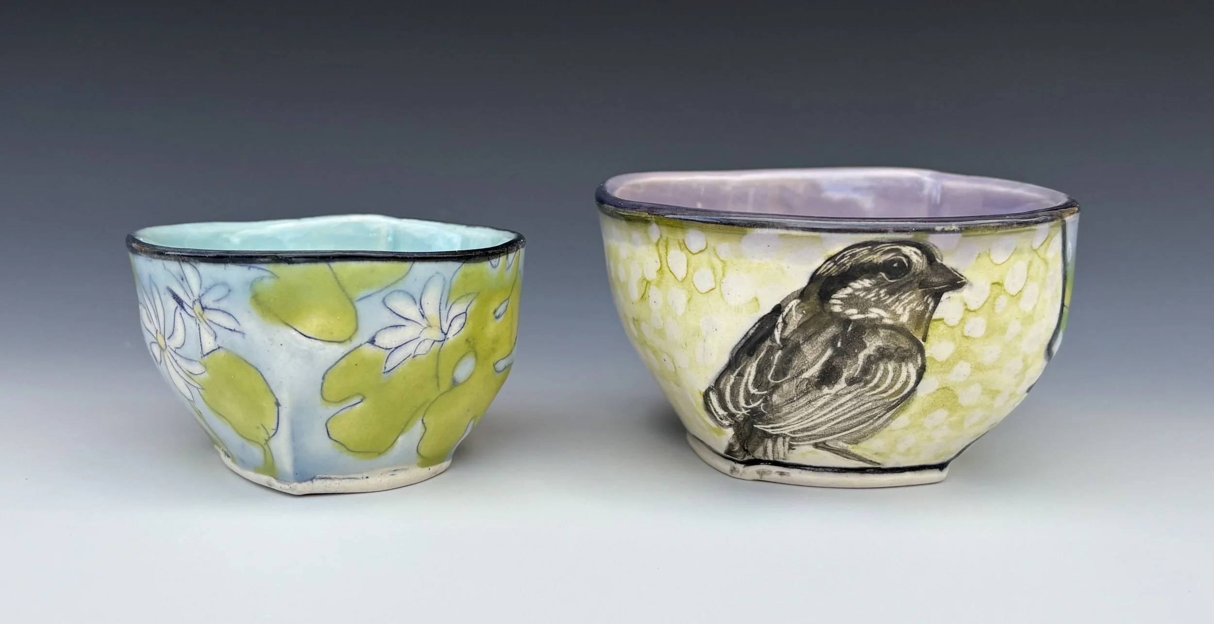 Nelson's Sparrow & Sarracenia Purpurea; Kentucky Warbler & Bloodroot