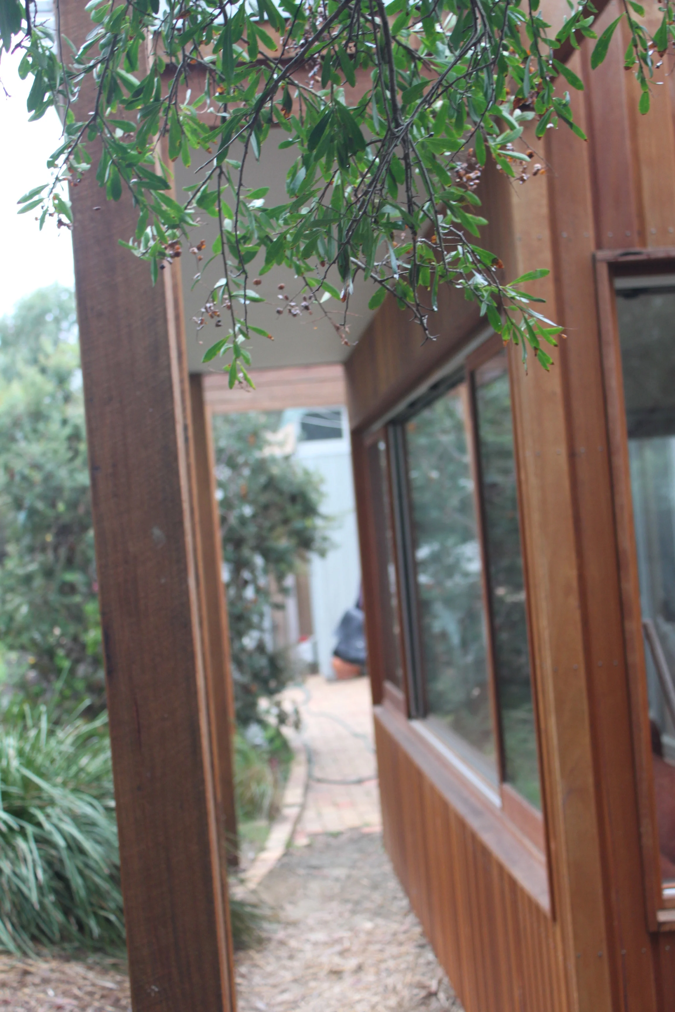 Reclaimed timber pergola detail