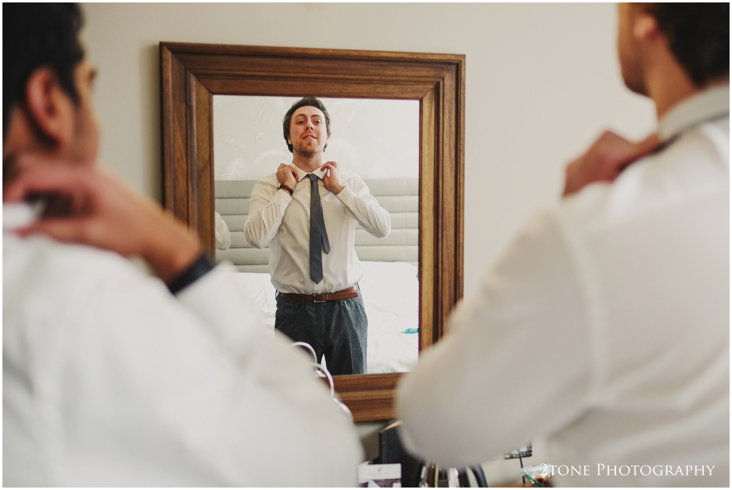 Grooms preparations in Jesmond Dene House