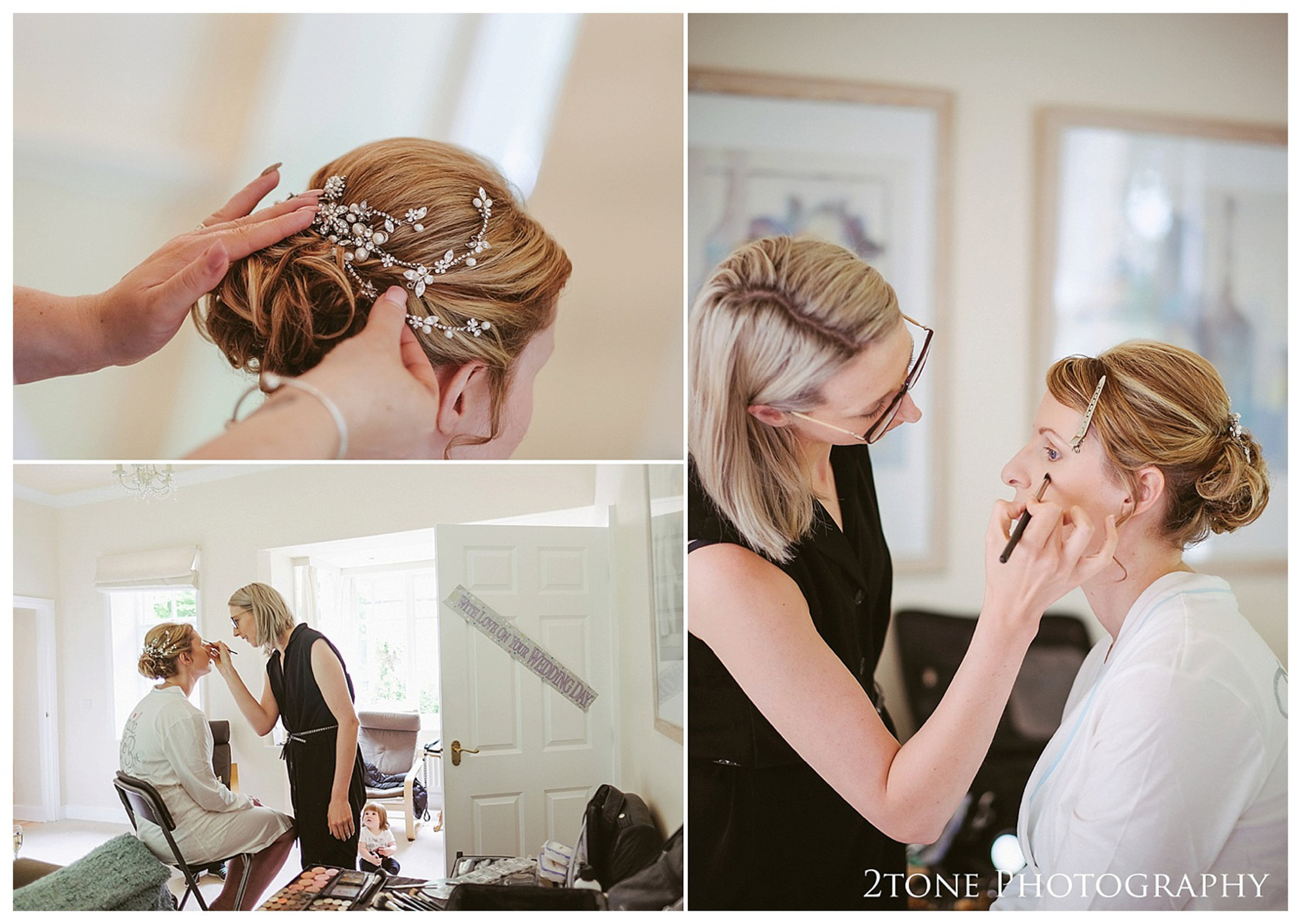  Bridal preparations.  Eshott Hall wedding photographs by wedding photographers based in Durham and the North East.  www.2tonephotography.co.uk. 