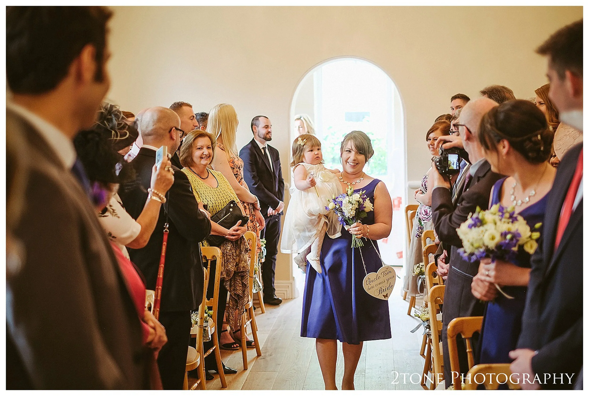 A reading Room ceremony. Eshott Hall wedding photographs by wedding photographers based in Durham and the North East. www.2tonephotography.co.uk.