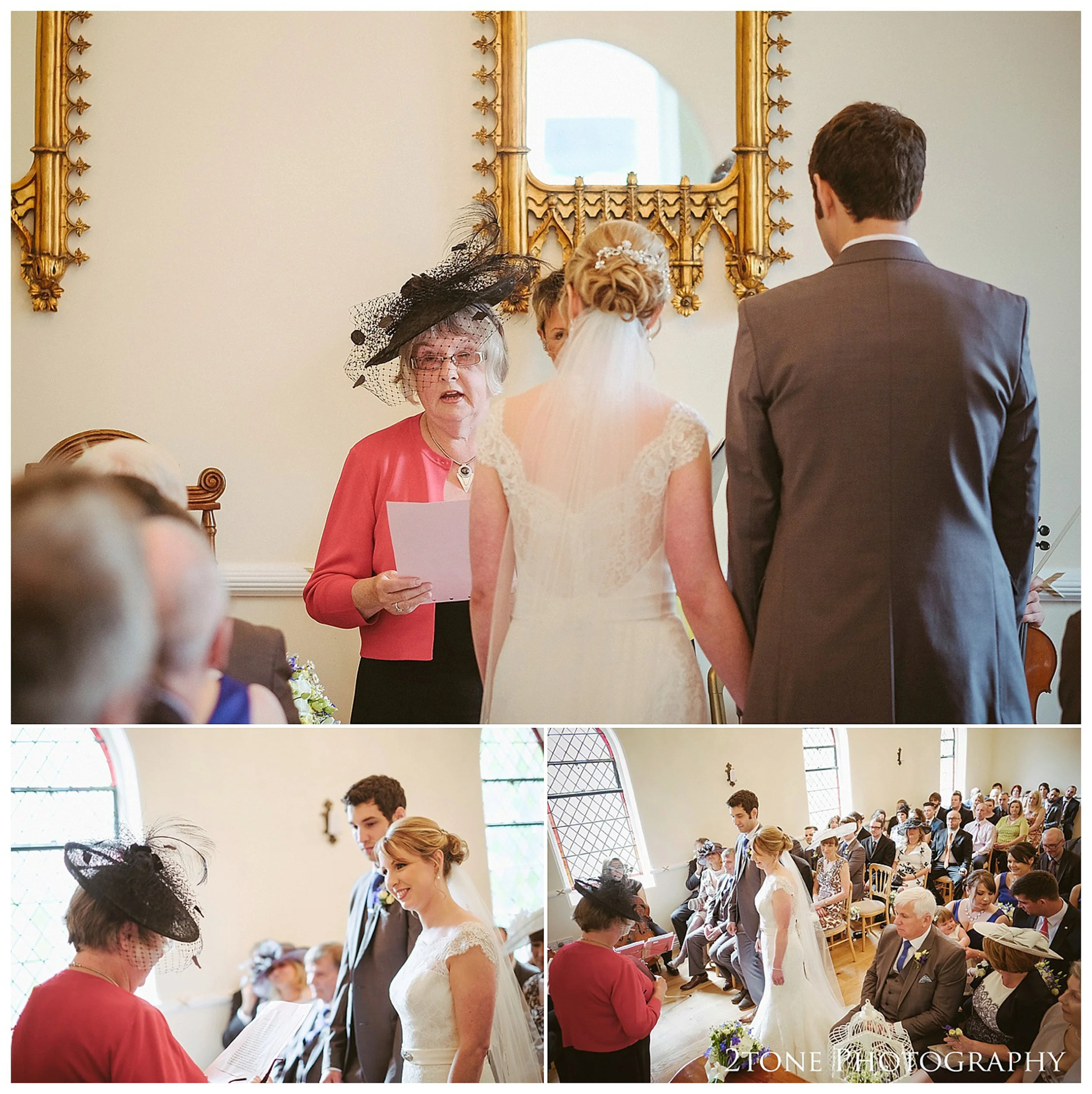 A reading Room ceremony. Eshott Hall wedding photographs by wedding photographers based in Durham and the North East. www.2tonephotography.co.uk.