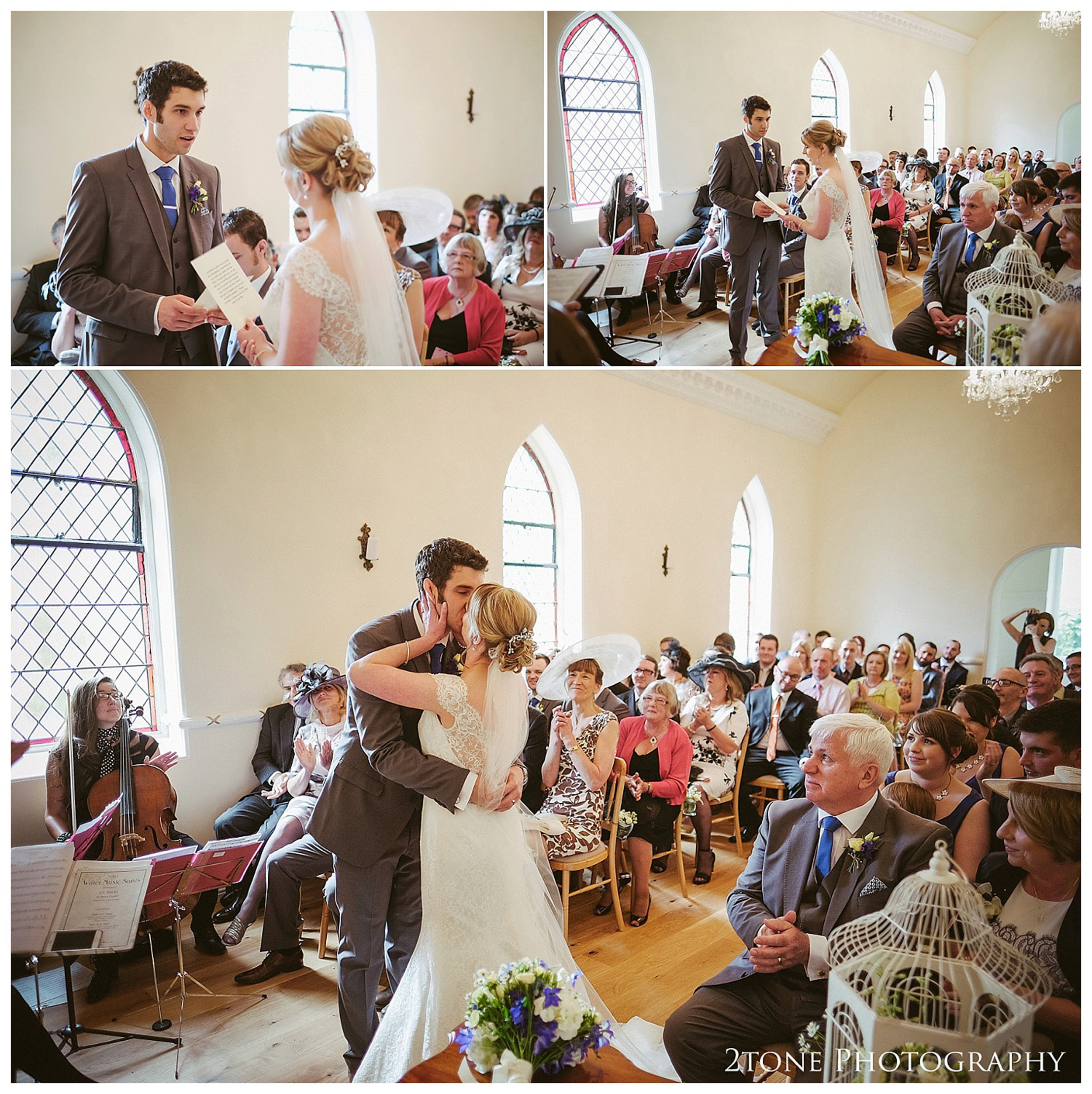  A reading Room ceremony.  Eshott Hall wedding photographs by wedding photographers based in Durham and the North East.  www.2tonephotography.co.uk. 