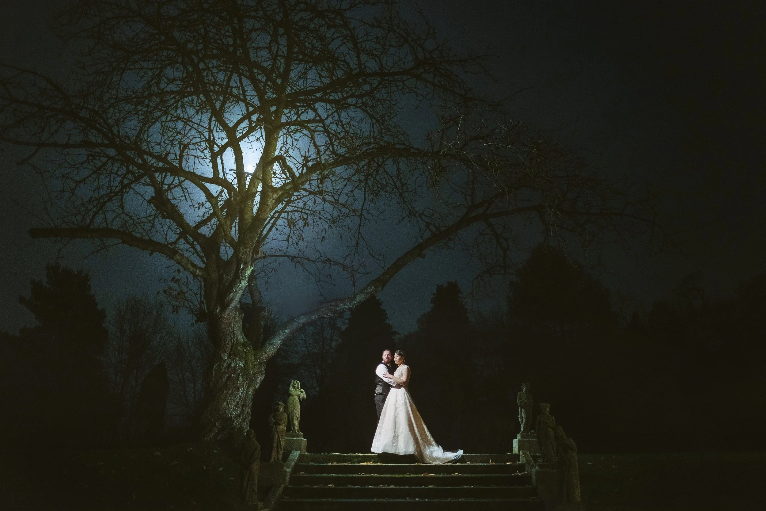 2tone Photography Moonlit Wedding Portrait Lartington Hall.JPG