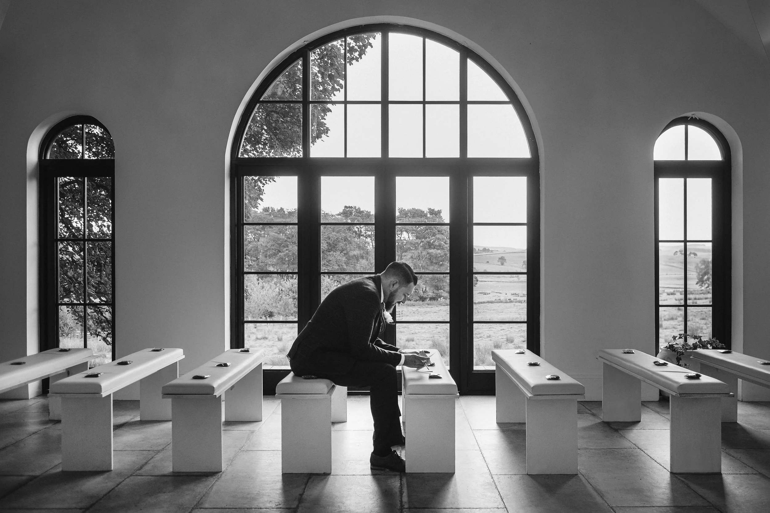 2tone Photography Woodhill Hall Groom Reading Wedding Vows.jpg