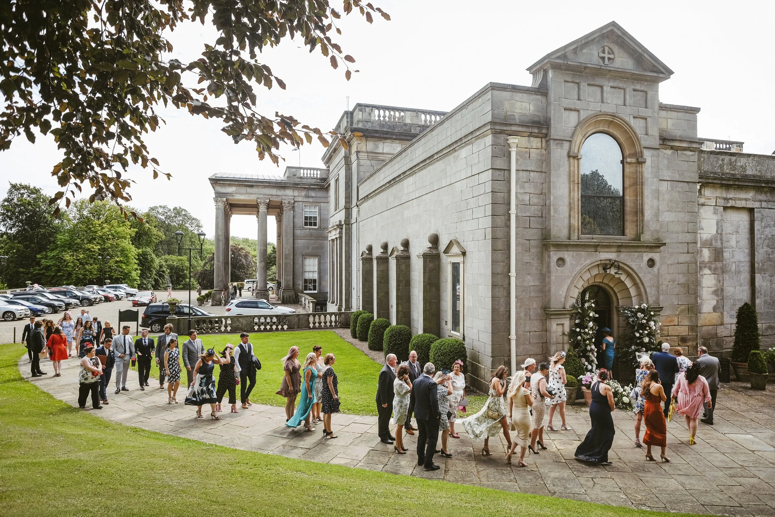 2tone Photography Wynyard Hall Wedding Guests Arriving.jpg