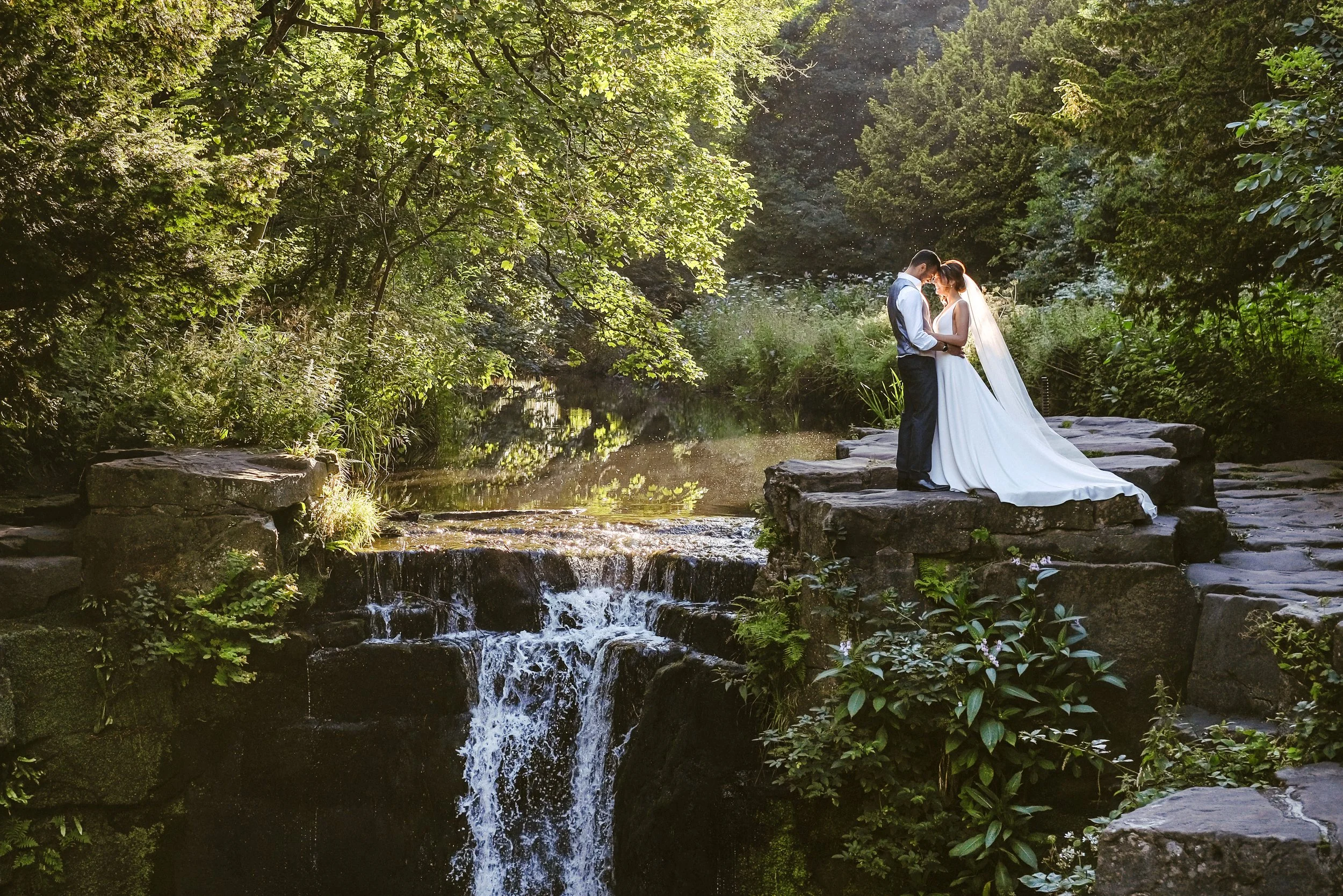 2tone Photography Jesmond Dene House Wedding Waterfall Portrait.jpg