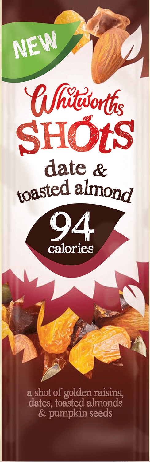 Whitworths Shots - Date & Toasted Almond (94 calories)