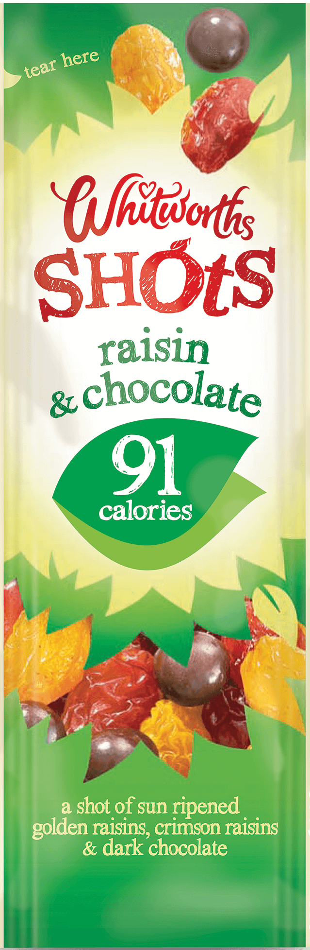 Whitworths Shots - Raisin & Chocolate (91 calories)