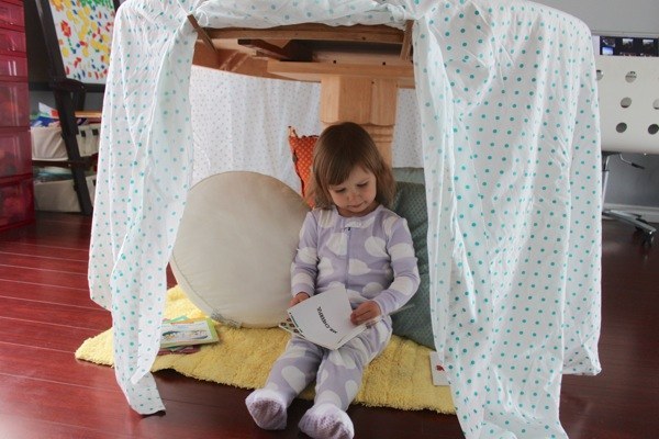 Napping, reading, listening to music: everything is better in a den. Jen at mama.papa.bubba . built this very cute one.