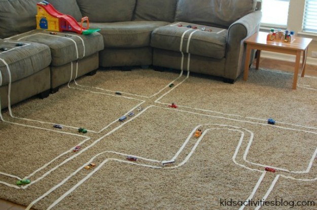 Toddlers like to think outside the box so incorporate as many surfaces as possible. Rebecca from Kids Activities Blog provides awesome inspo here .