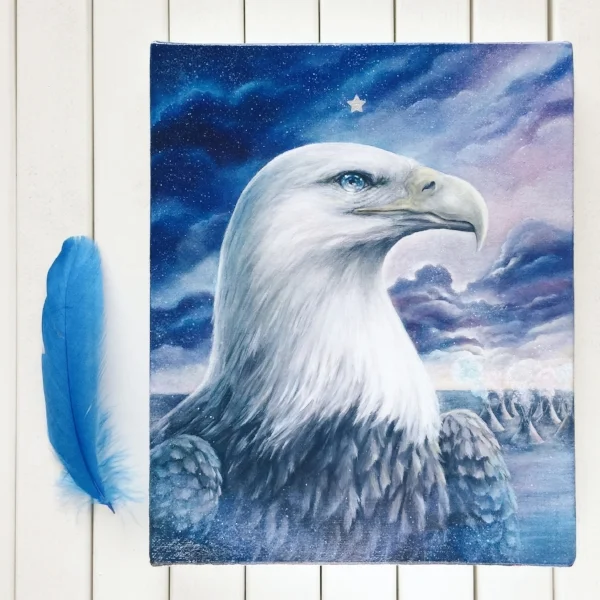 'Guardian Spirit' oil painting was painted using the 'old masters' oil painting technique.