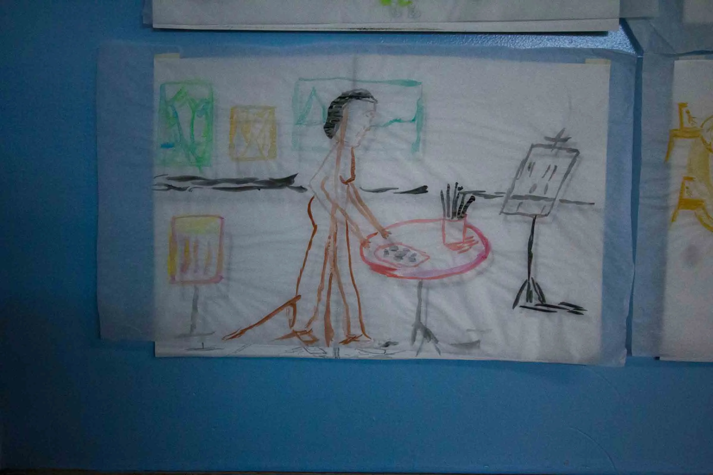 A drawing by Margret from an exercise from the thrid workshop.