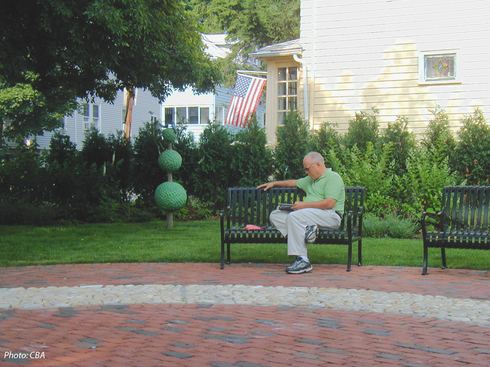 CBA prepared a Master Plan for the grounds of the Adams Street Public Library, which features three distinct gardens: the Children’s Garden, the Chess Garden, and the Reading Garden. The first phase, which has been implemented, included the Childrens’ Garden, with sculptures in the shapes of whimsical trees, a spiraling walk and patio, new benches and plantings. Funds are being raised to continue the implementation of the Master Plan.