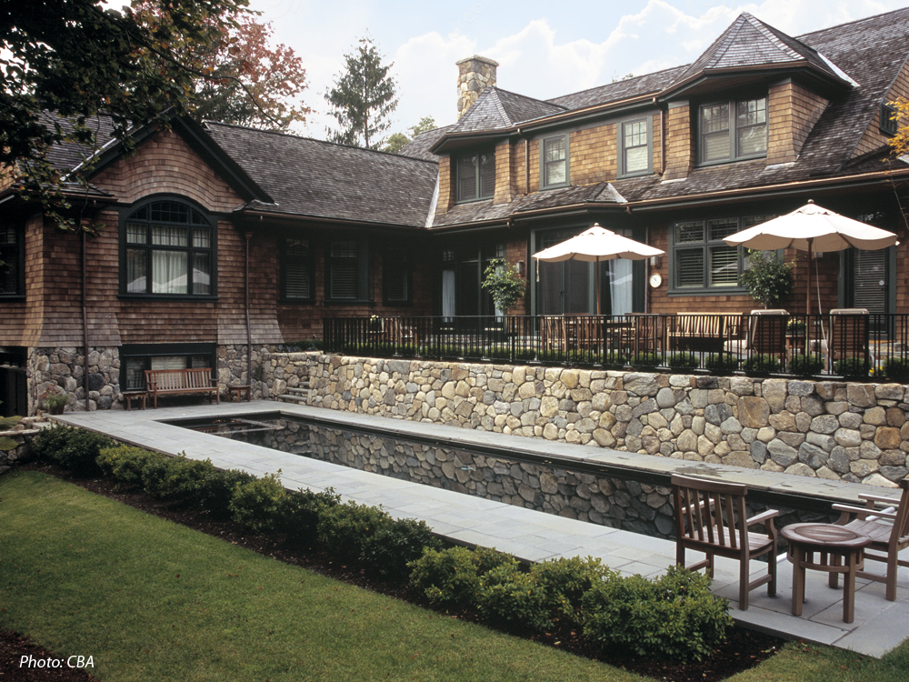 When a family purchased a beautiful but still incomplete new shingle-style house, none of its landscape architecture had been considered. This gave the new owners the opportunity to implement a landscape design that would complement the architecture, maximize the site potential and serve their lifestyle. CBA was responsible for all design outside the building footprint. The project was featured in the article "Garden: Made to Order" in Design New England Magazine's March/April 2009 issue.