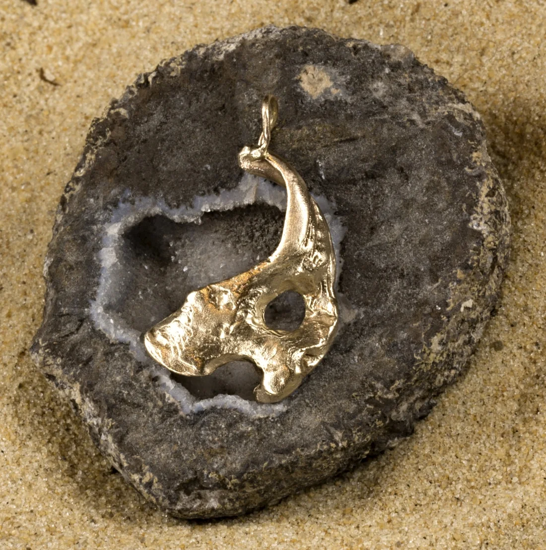 "Dancing Moon" Pendant in 14k yellow gold
