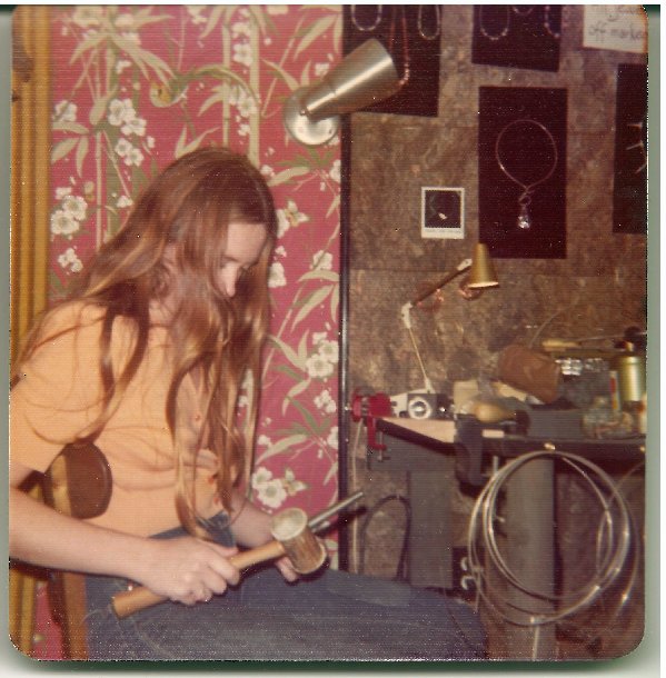 Just beginning to make my work at the "galleon" first shop ever in 1975