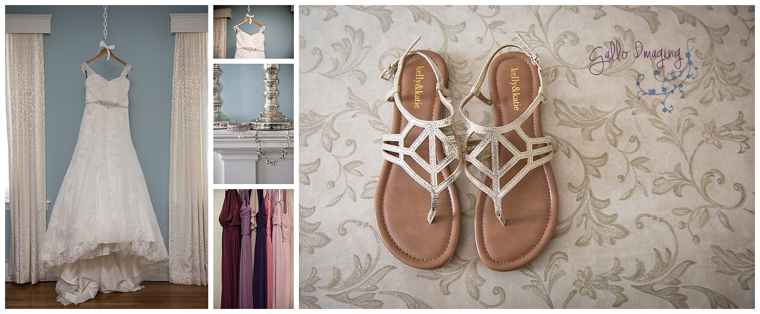 Sarah simply asked that her bridesmaids pick a dress that they loved and was in the purple color family. All together, they looked stunning!