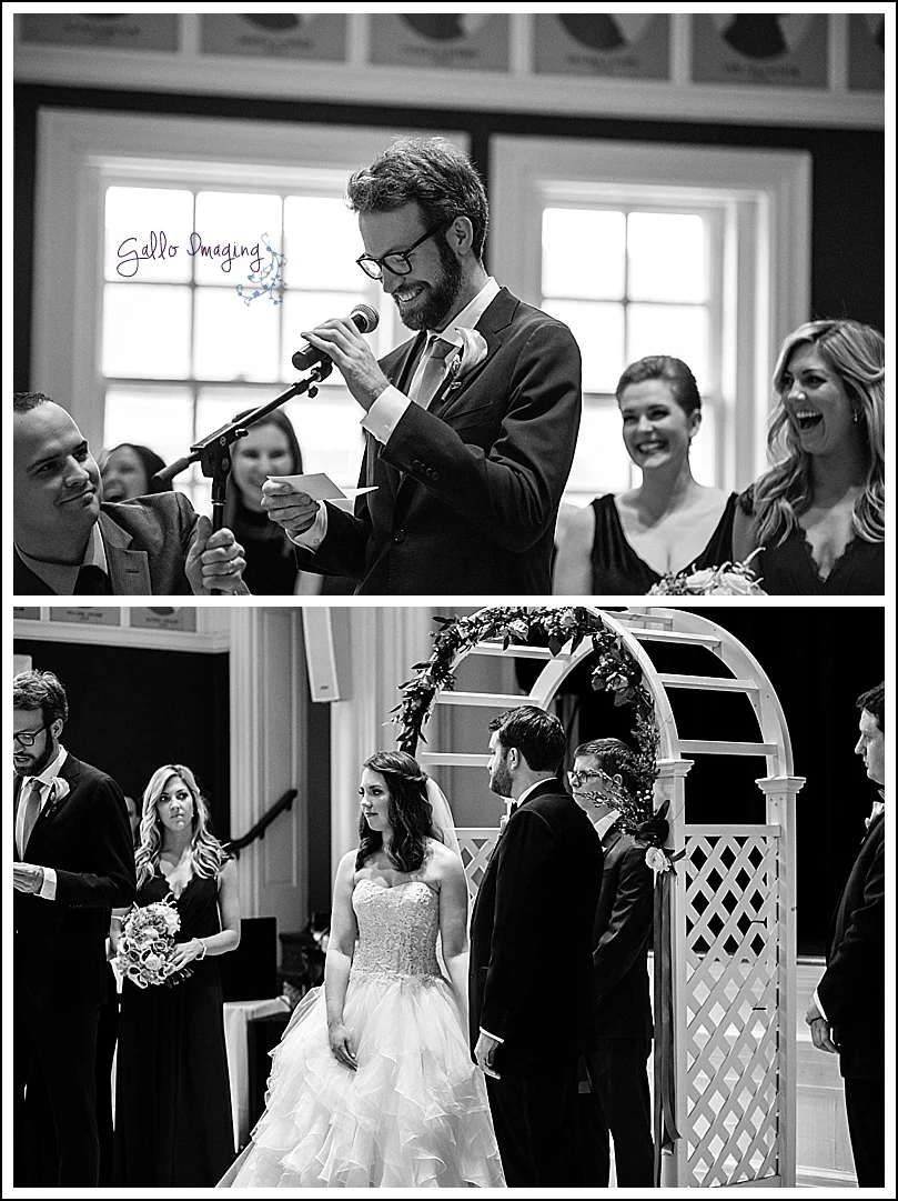 "No union is more profound than marriage, for it embodies the highest ideals of love, fidelity, devotion, sacrifice, and family. In forming a marital union, two people become something greater than once they were. "- Justice Anthony Kennedy. This excerpt from the reading Olivia and Dan chose was perfect for the lawyer couple. 