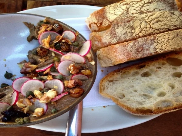  Tuscan chicken liver, balsamic raisins, capers & walnuts-- it's always sensational! 