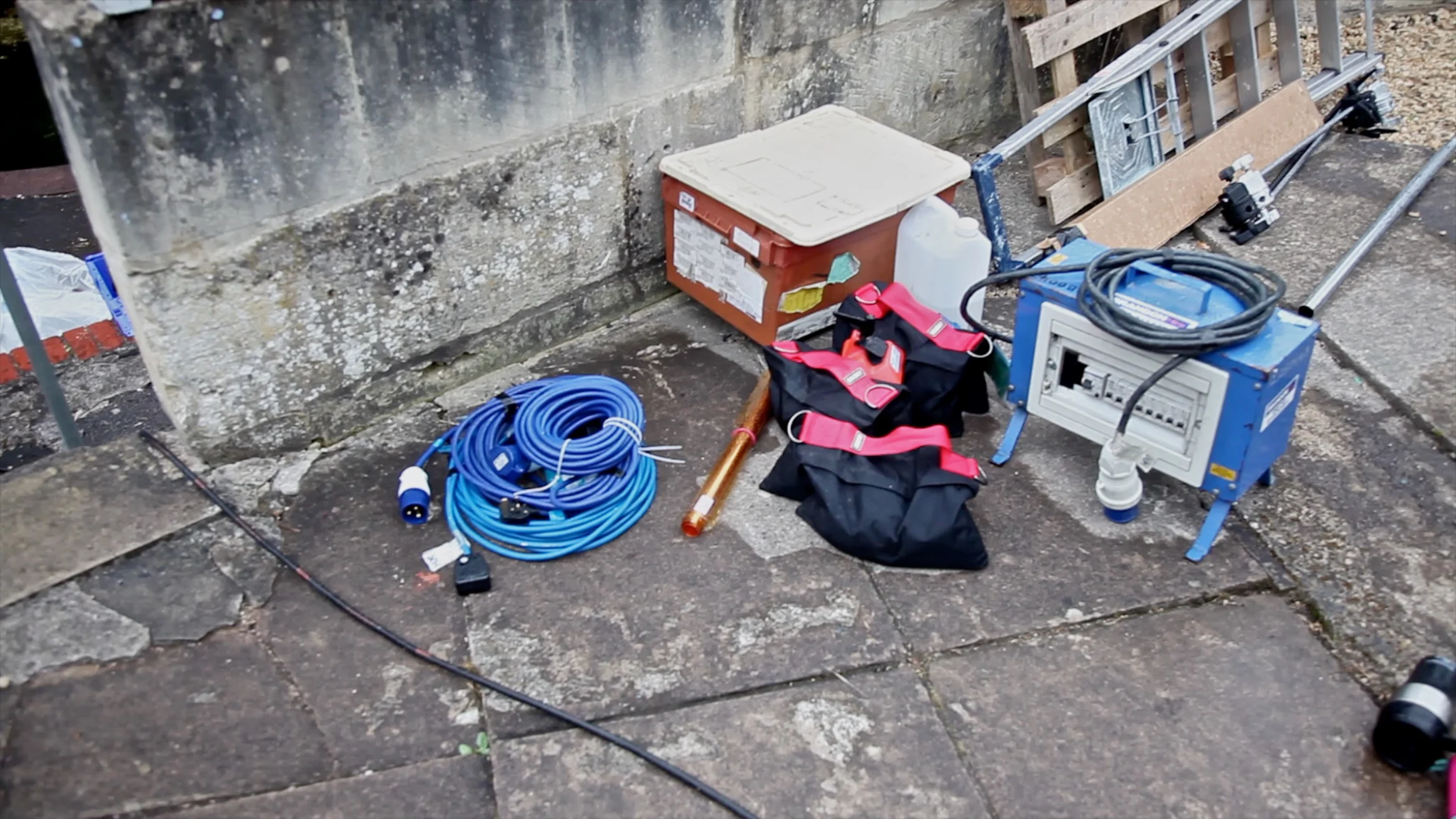 the mains distribution unit was the only thing from the generator hire that made it out of the truck