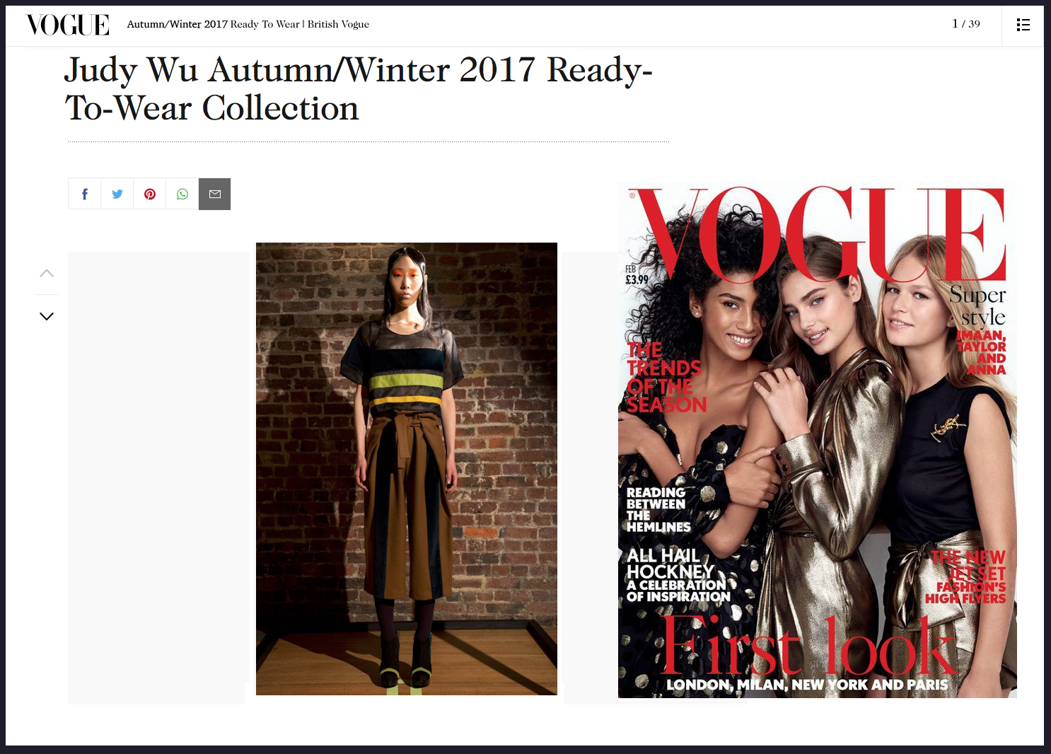 Judy Wu Autumn Winter 2017 Vogue