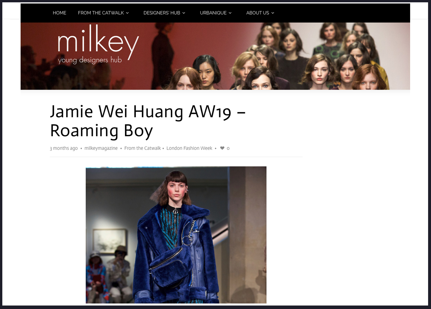 Milkey Magazine Jamie Wei Huang AW 19