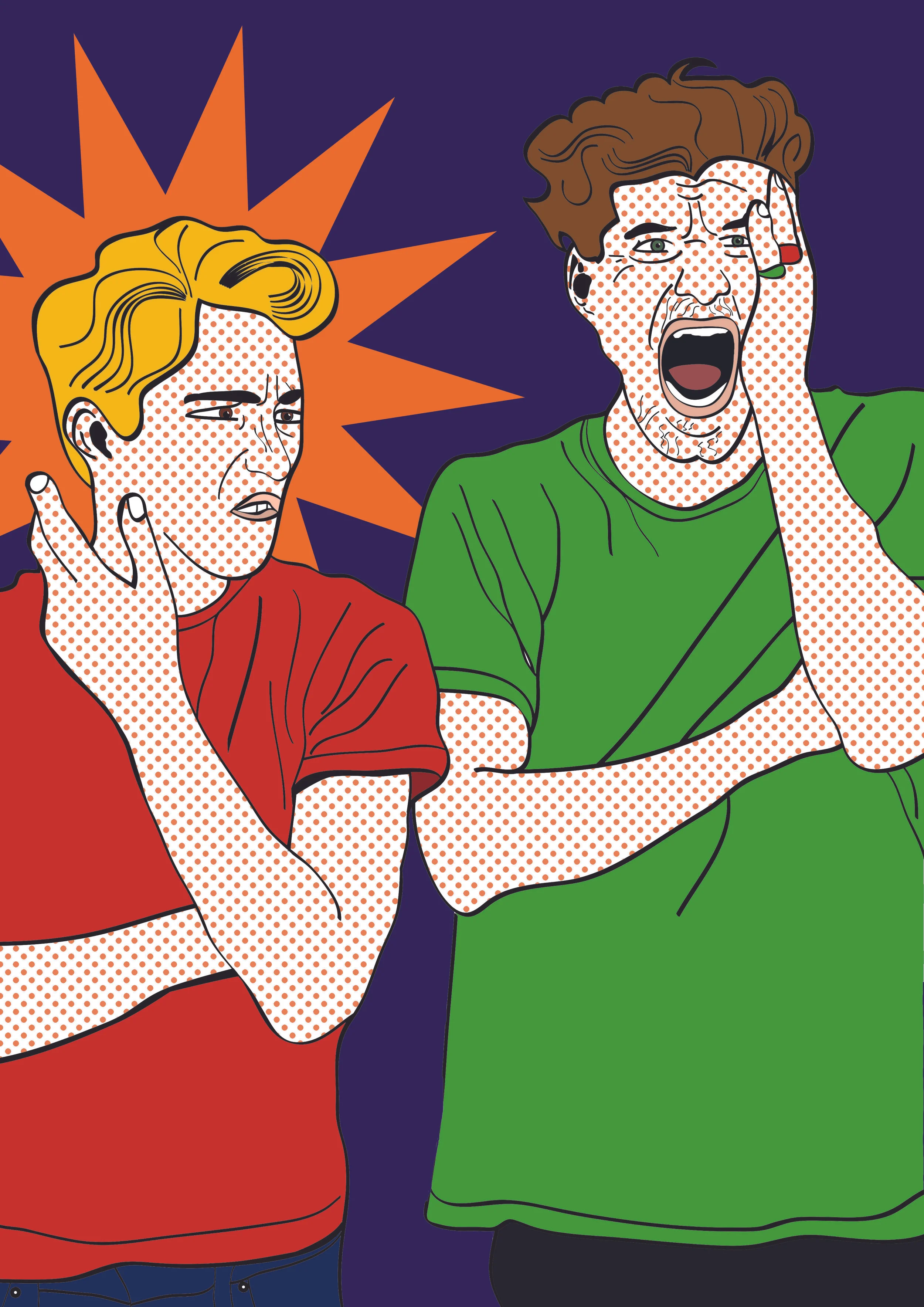 Dakota and Nate - original graphic illustration