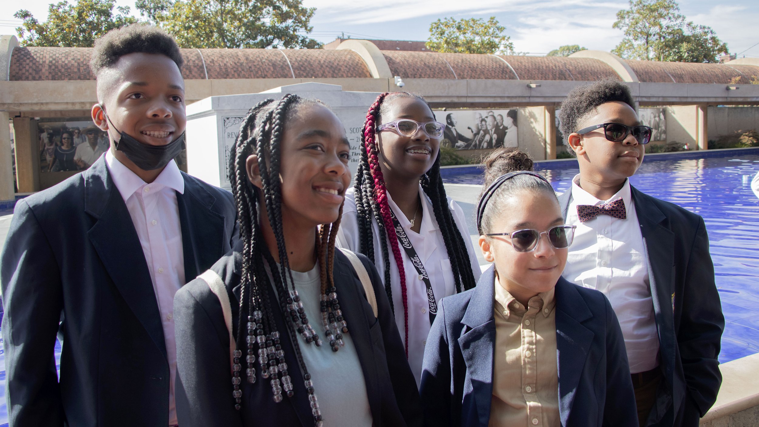  Woodridge scholars visit the MLK Memorial before&nbsp;services at&nbsp;Ebenezer Baptist Church in Atlanta. 