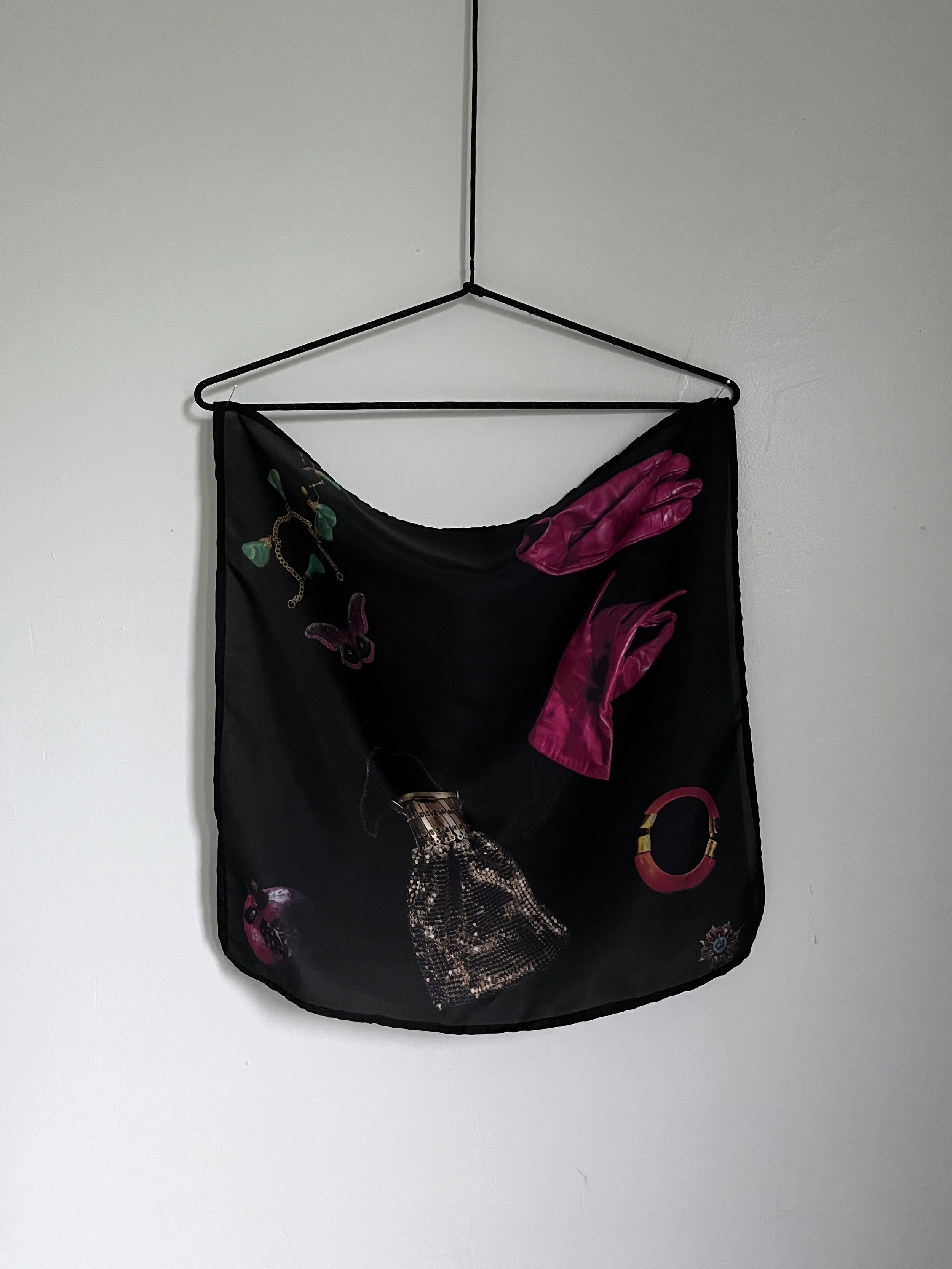 "Magenta Gloves" silk handkerchief