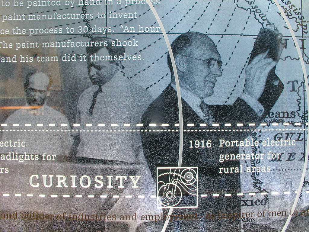 Detail of Amri Studio Kettering Hospital Tribute/History Wall in Kettering, Ohio.