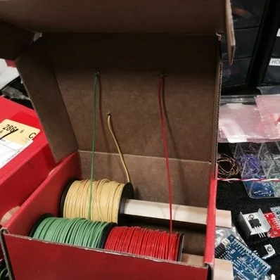Recycled Sparkfun Shipping Box Wire Dispenser