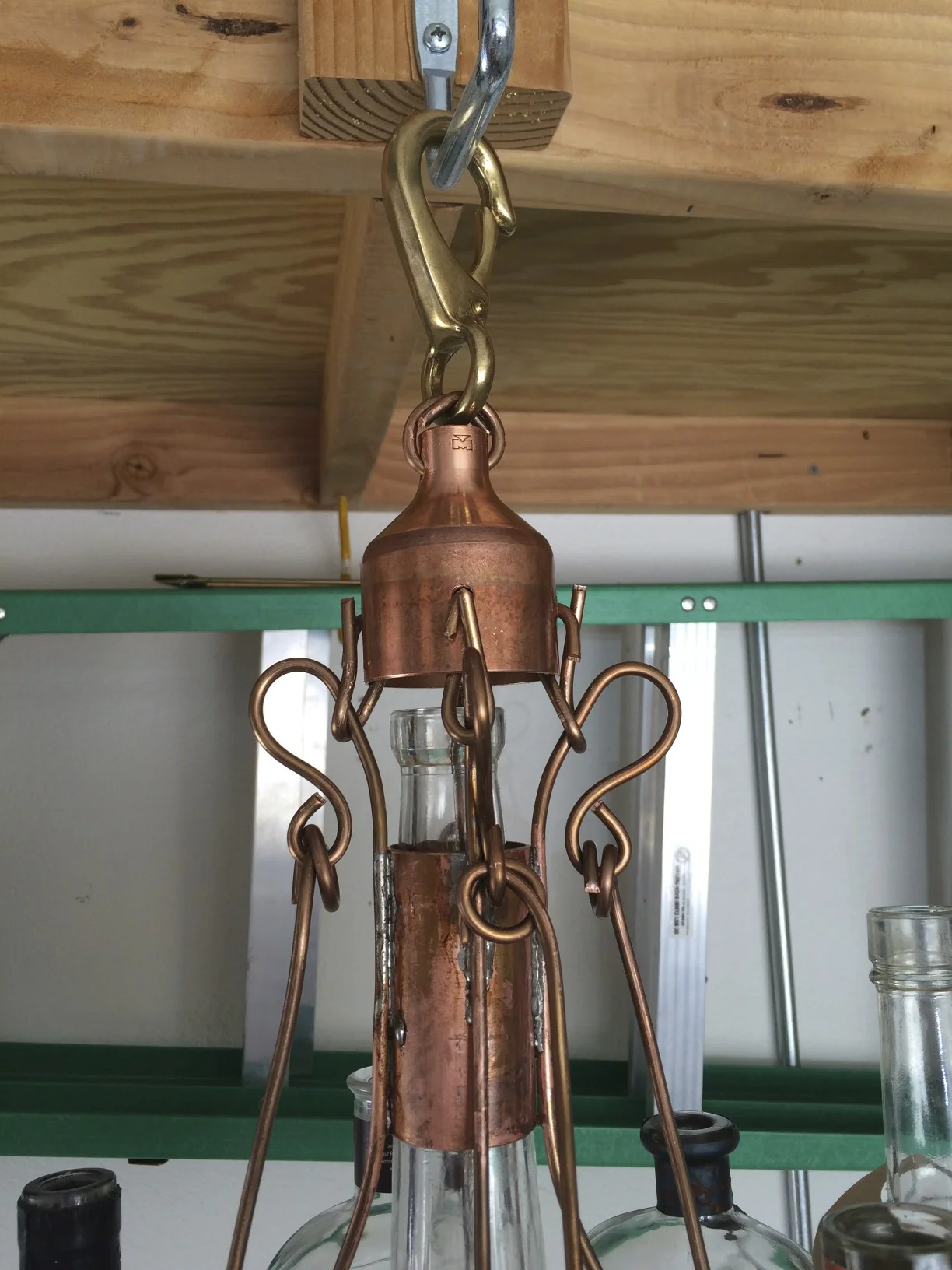 Copper Support Structure at the Top of the Bourbon Cottle Chandelier