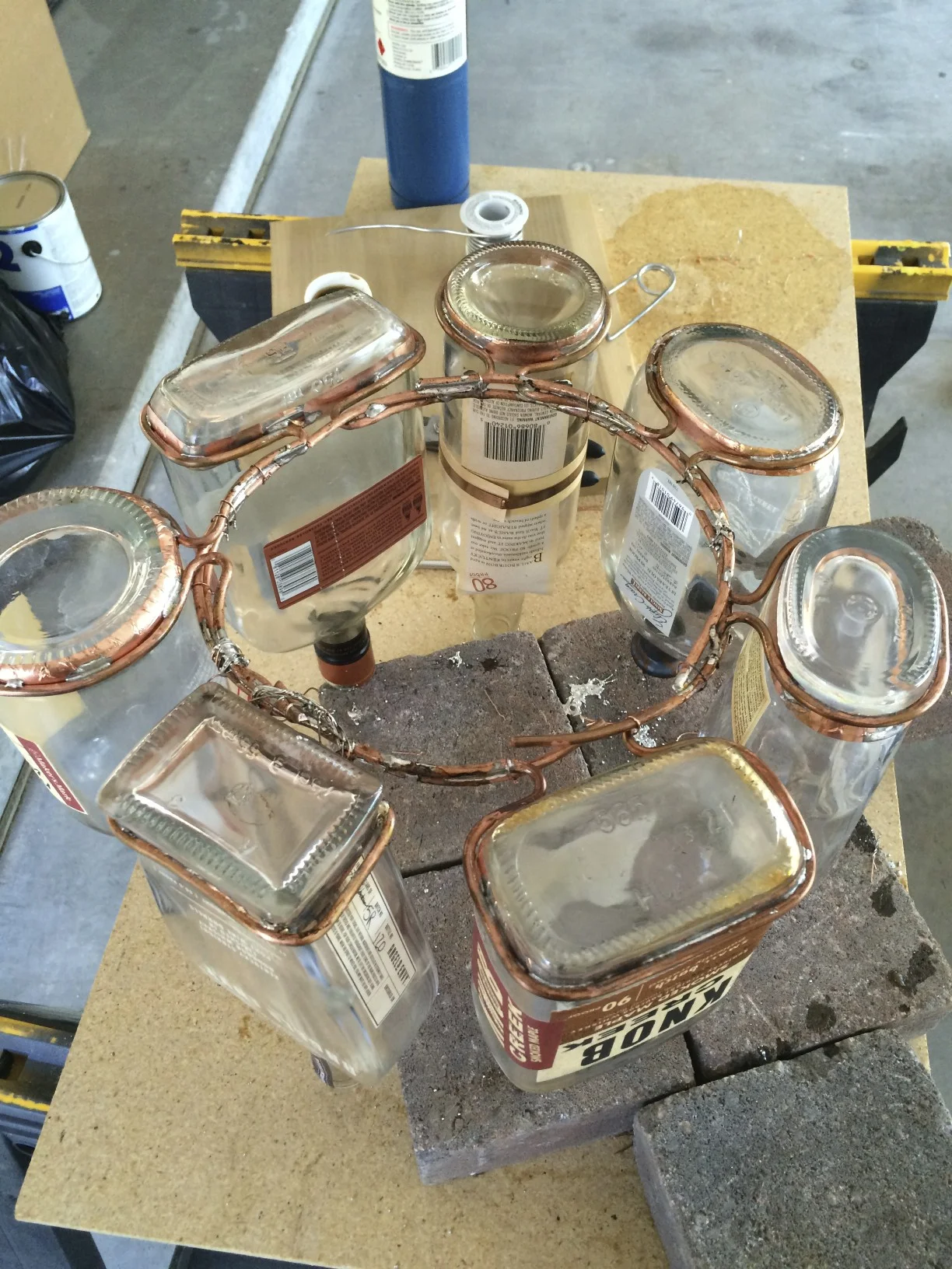 Outside Bourbon Bottles Soldered Together (Underside)