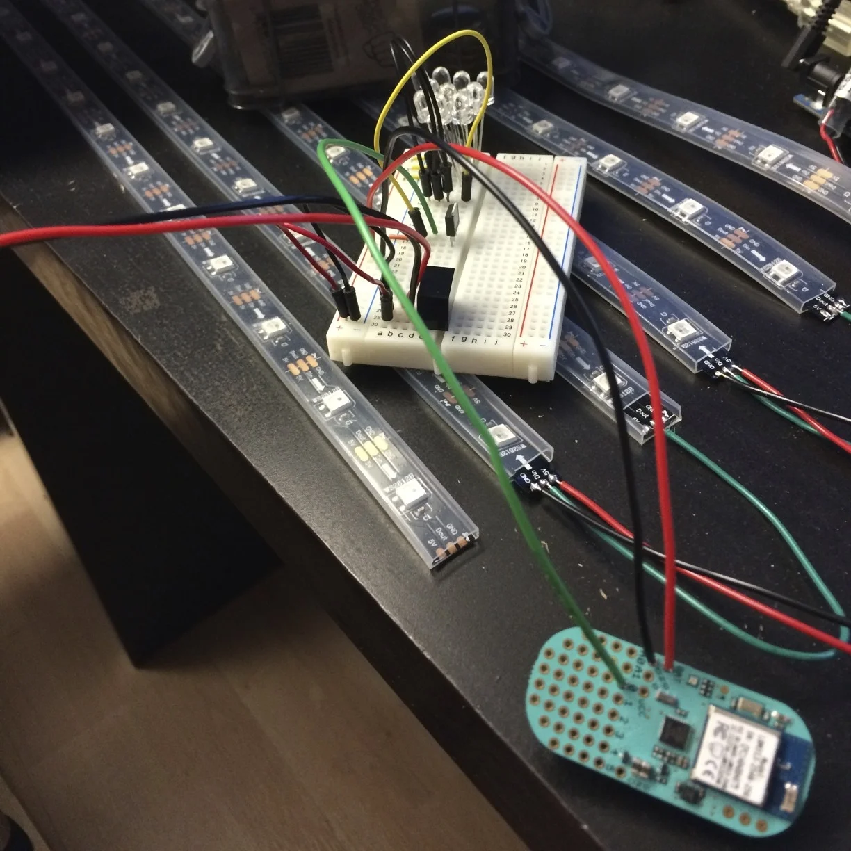 Bourbon Chandelier Control Circuit on Breadboard