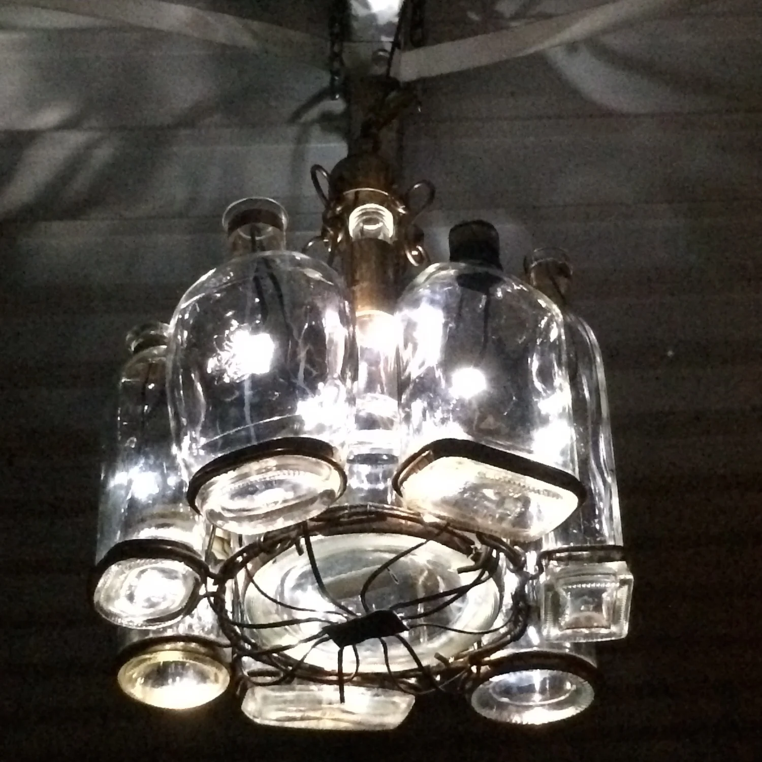 Bourbon Bottle Chandelier Live at Halcyon Speakeasy