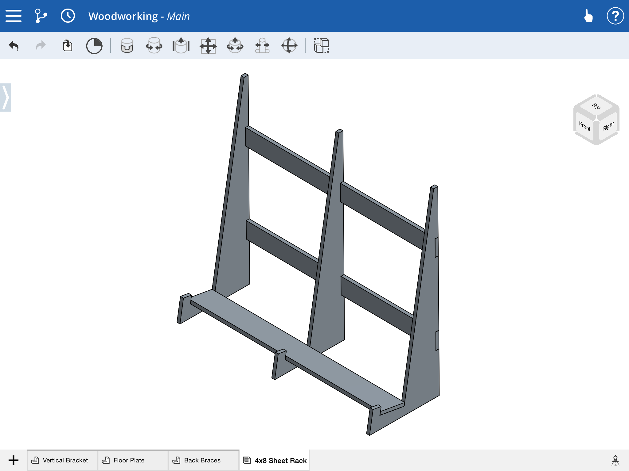 4'x8' panel holder design in Onshape cloud-based CAD