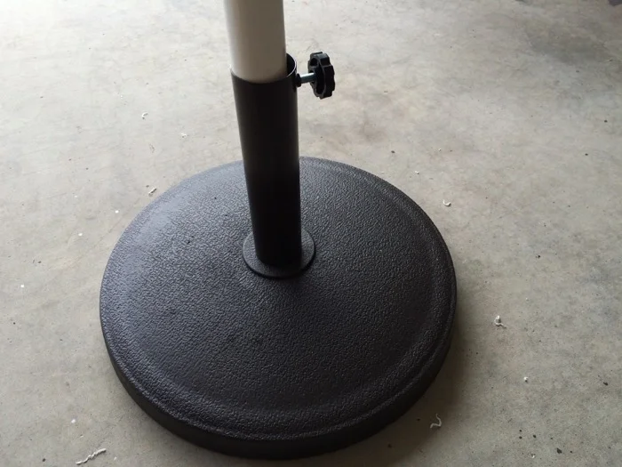 PVC stem inserted into umbrella stand