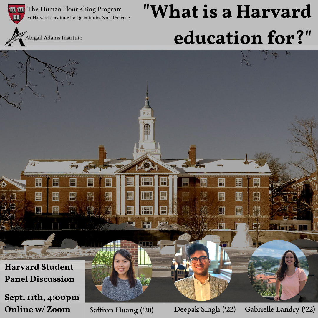 Webinar Discussion: What is a Harvard education for?