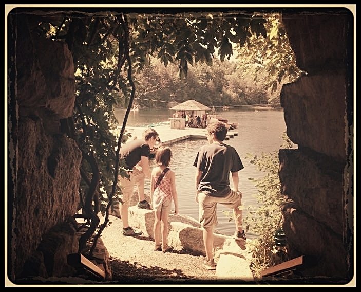 Feeding the fish at Mohonk Lake, New Paltz, NY (Kelly photo)
