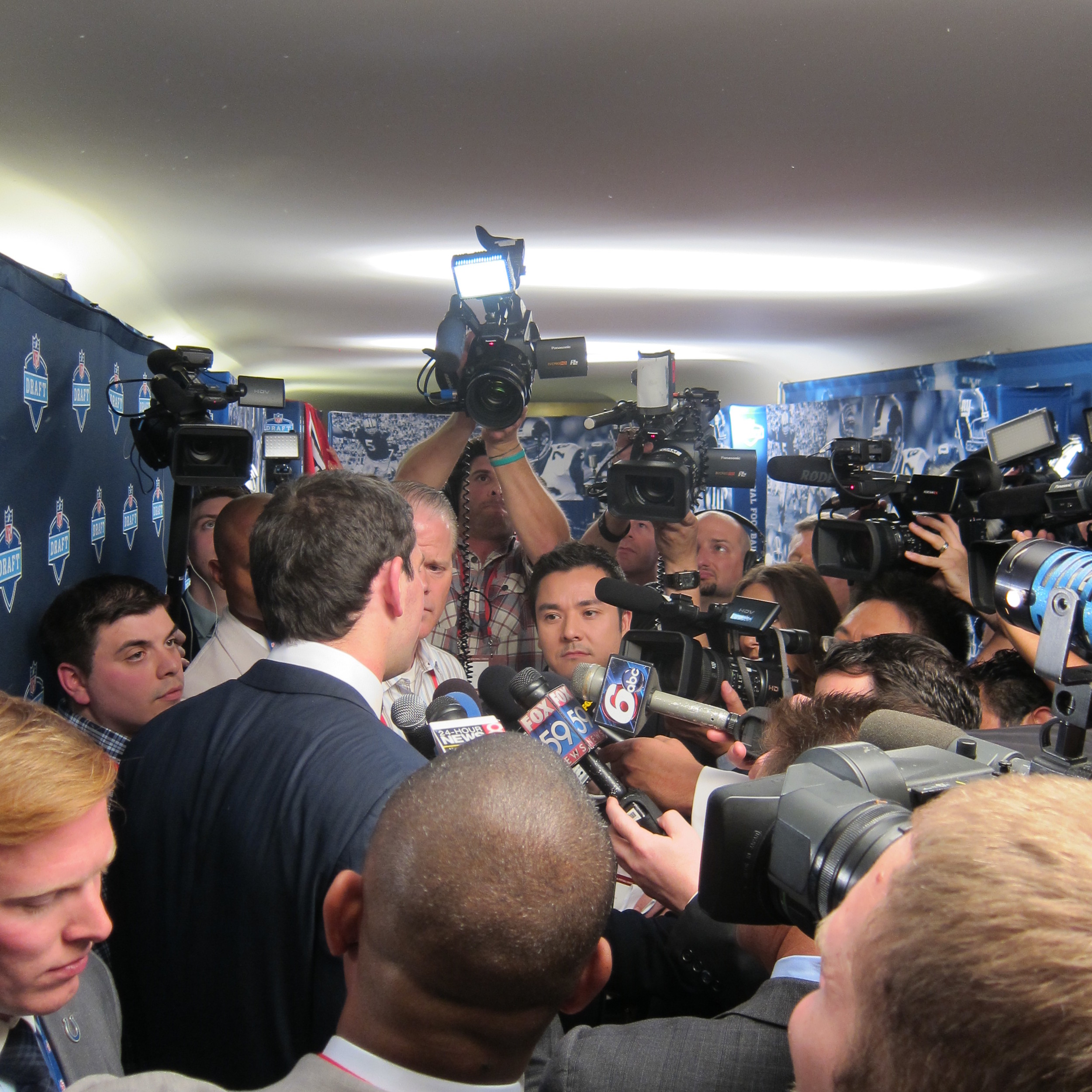 Andrew Luck in his first Scrum at the 2012 NFL Draft