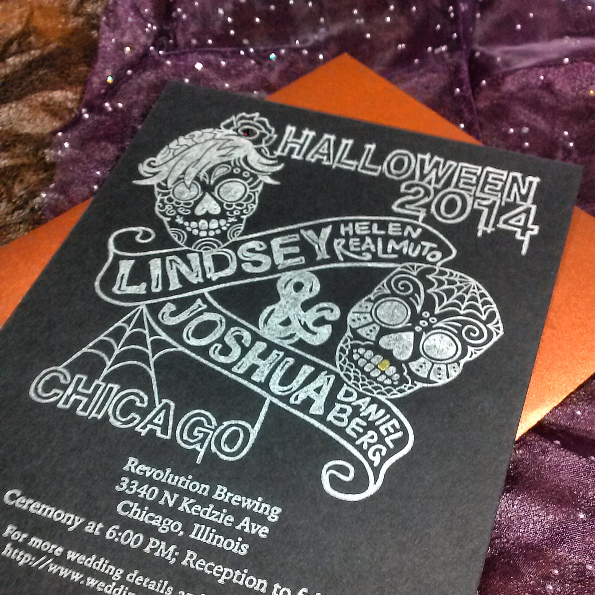 Halloween wedding suite - invitations, www.protonpaperie.com
