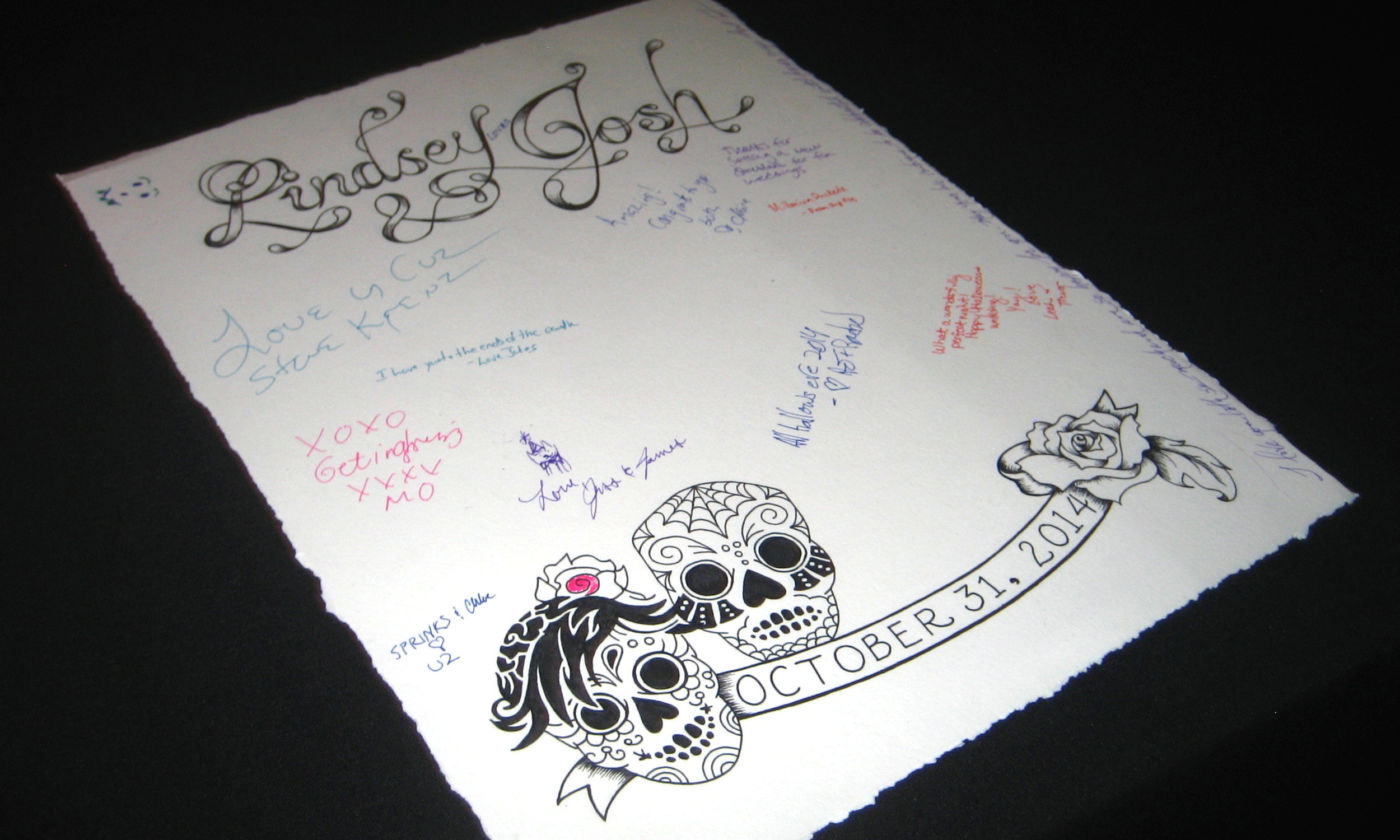 Halloween wedding suite - alternative guest book, www.protonpaperie.com