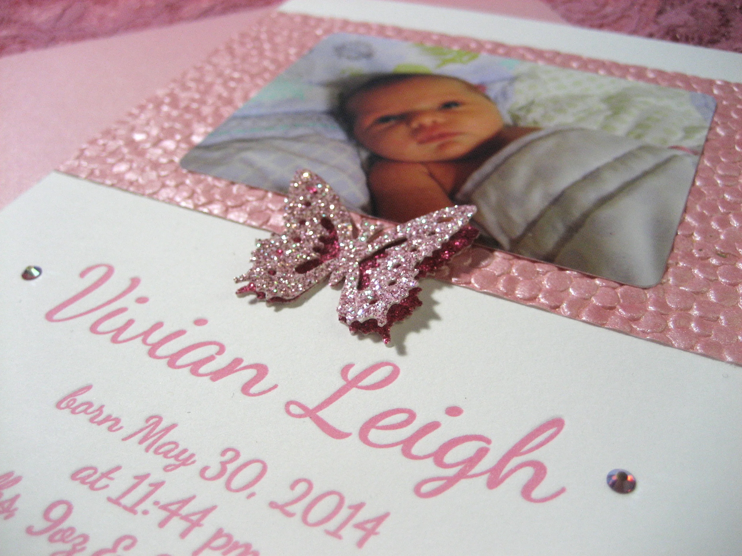 Katy, on her birth announcements