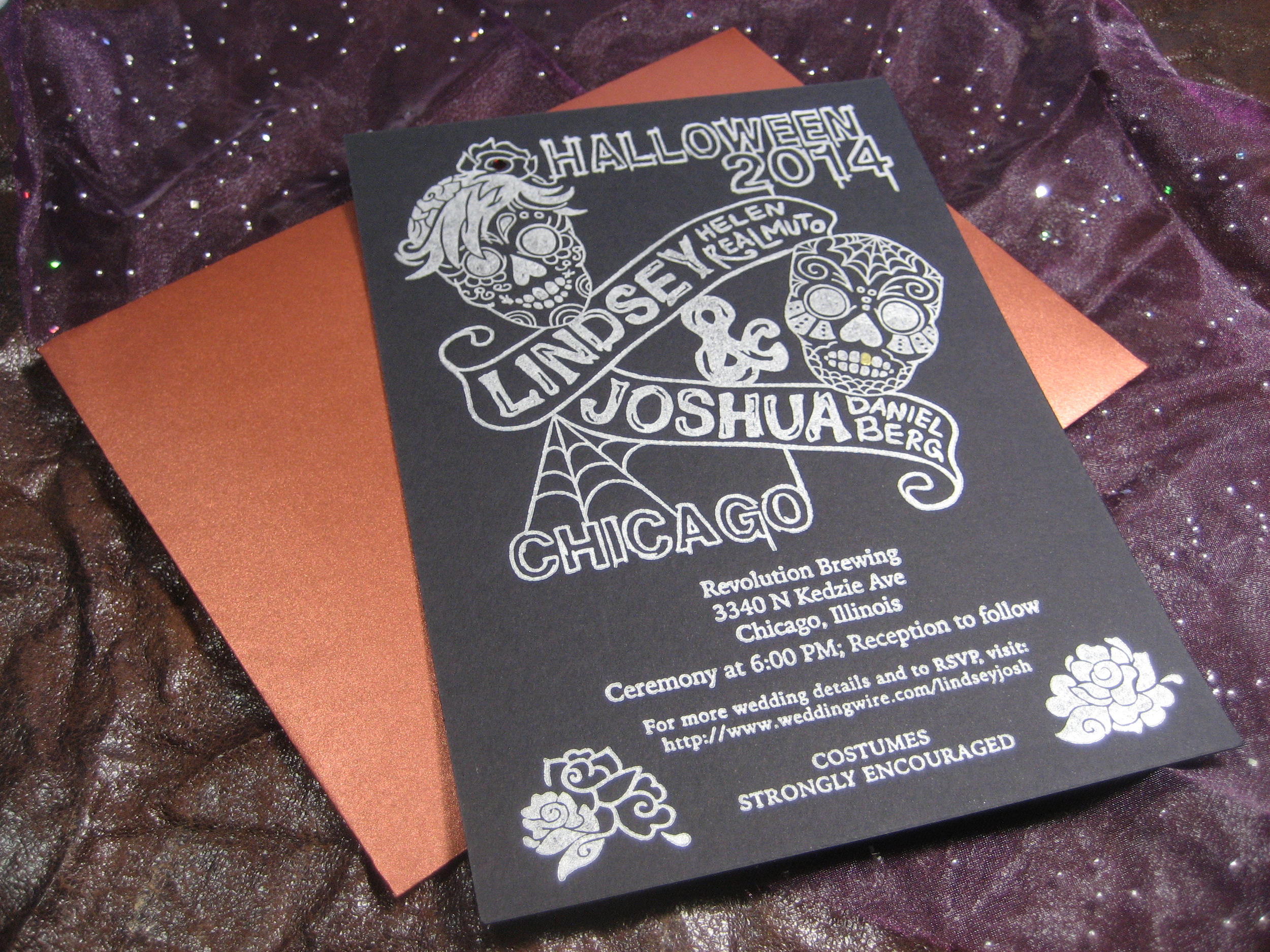 Lindsey,on her wedding invitations