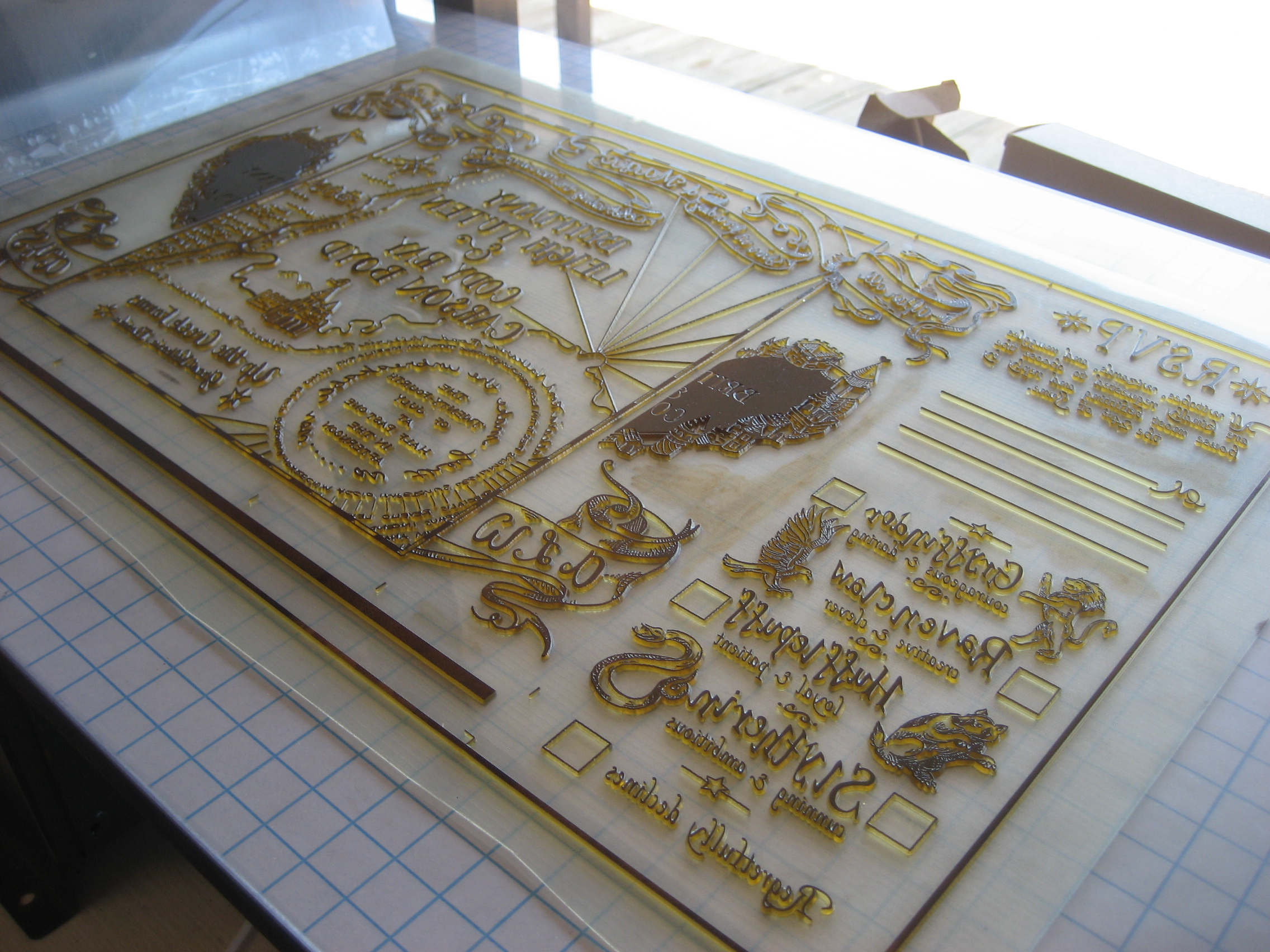 Hot off the press! These Harry Potter Marauder's Map invitations were letterpress printed using polymer plates.