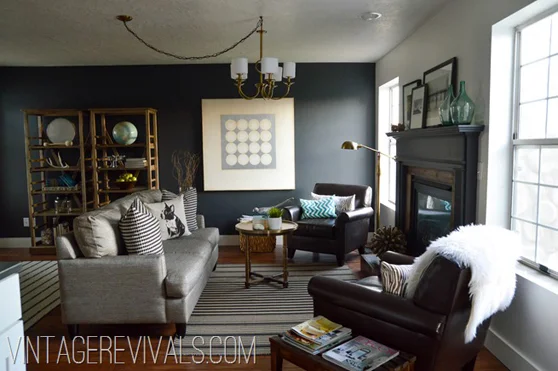 An in-home example of SW Iron Ore from Vintage Revivals .