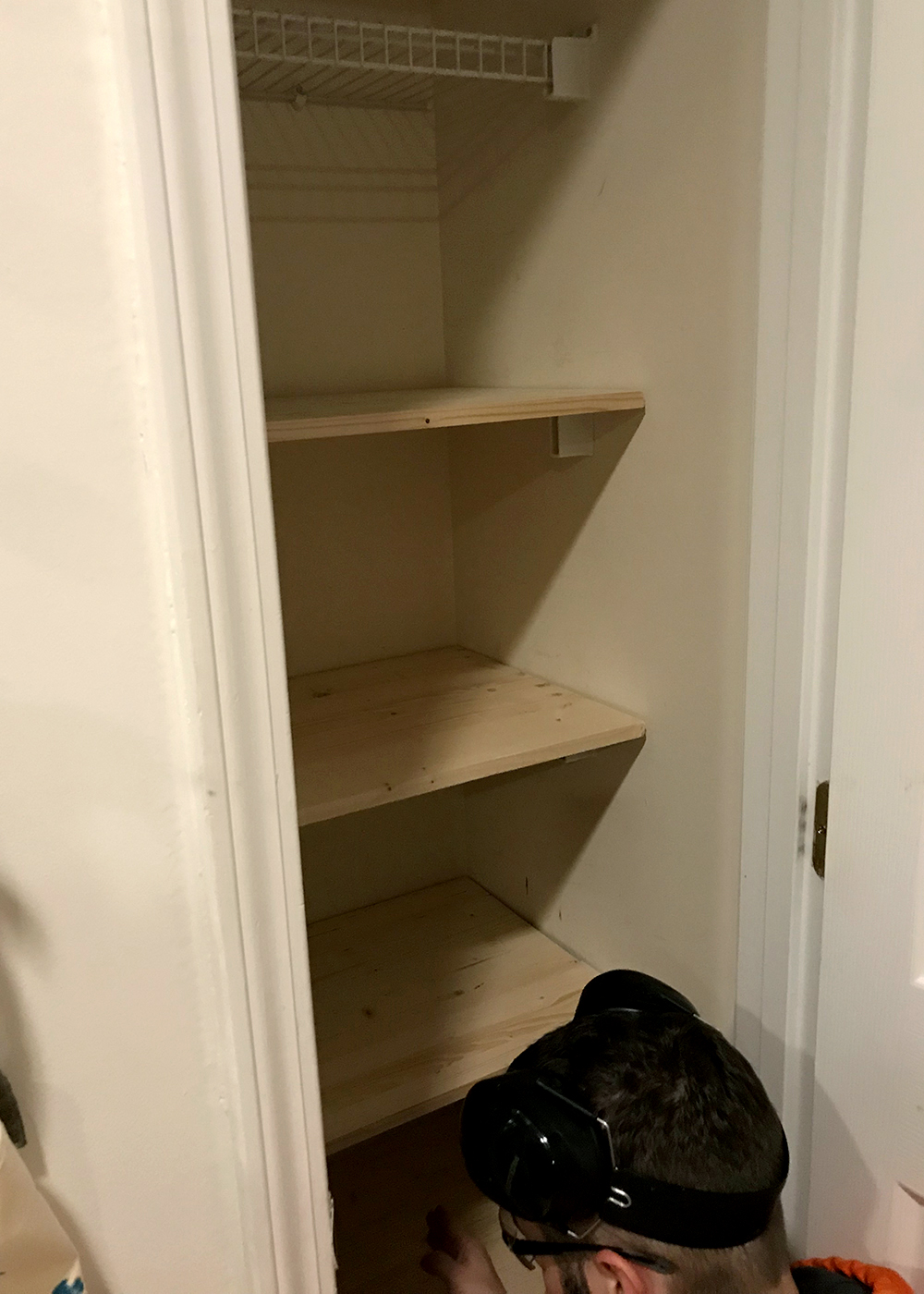 check the width of each shelf before removing wire shelving