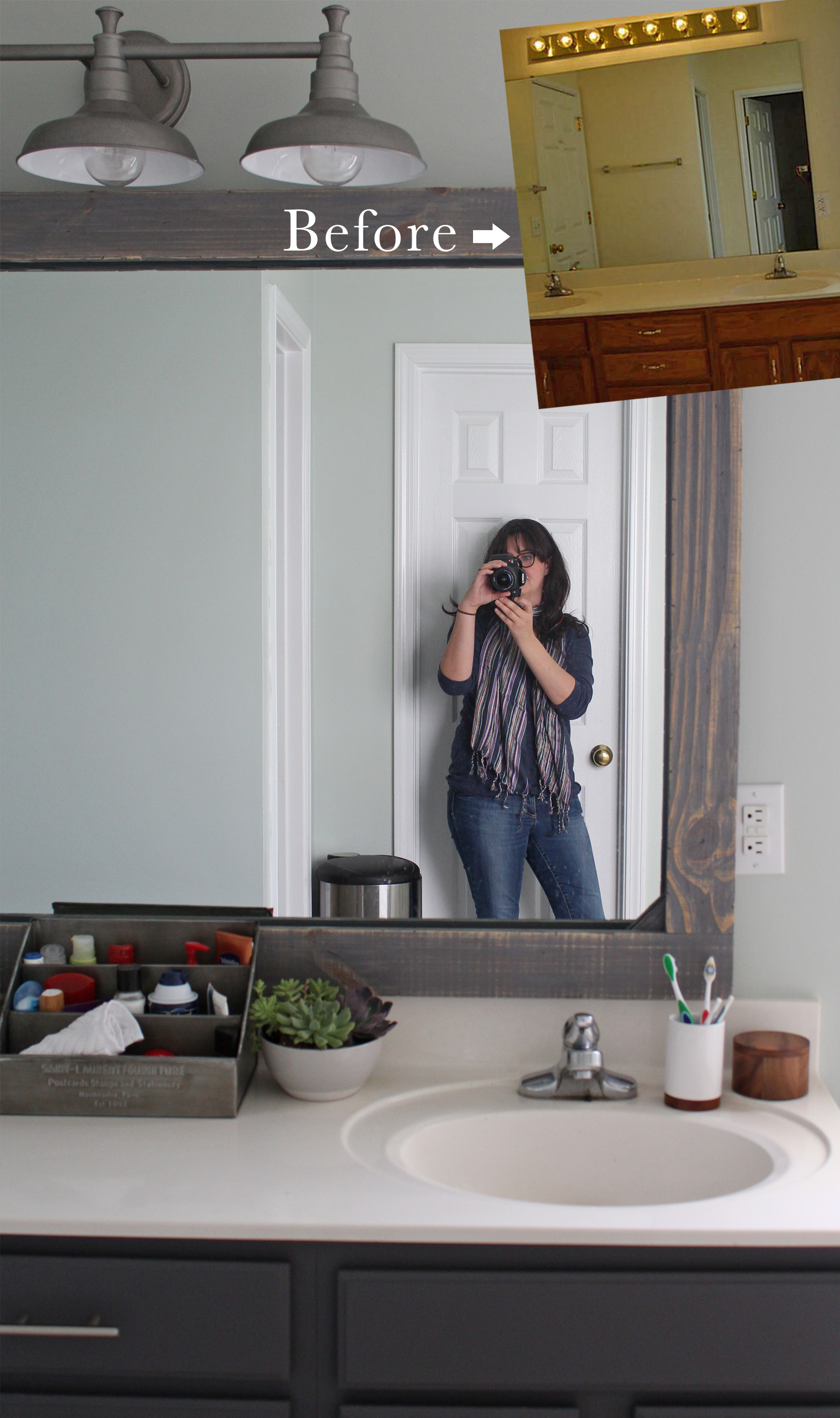 How To Frame A Mirror With Wood Tag, How To Add A Frame Around Bathroom Mirror